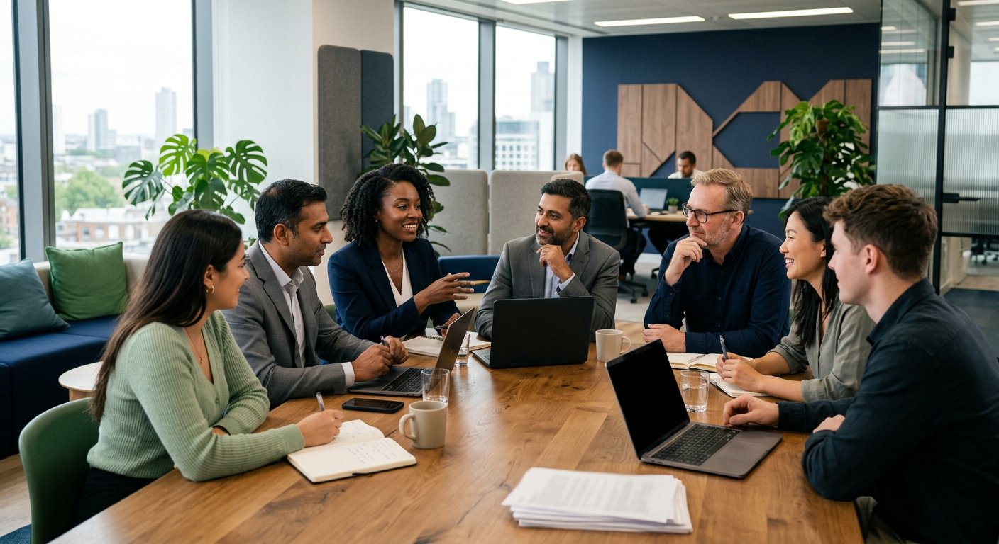 The Finance Wise Zone team collaborating in a modern office